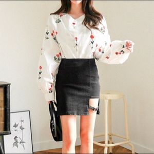 NWT Strapped Black Skirt